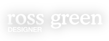 Ross Green, Designer, logo link to portfolio page